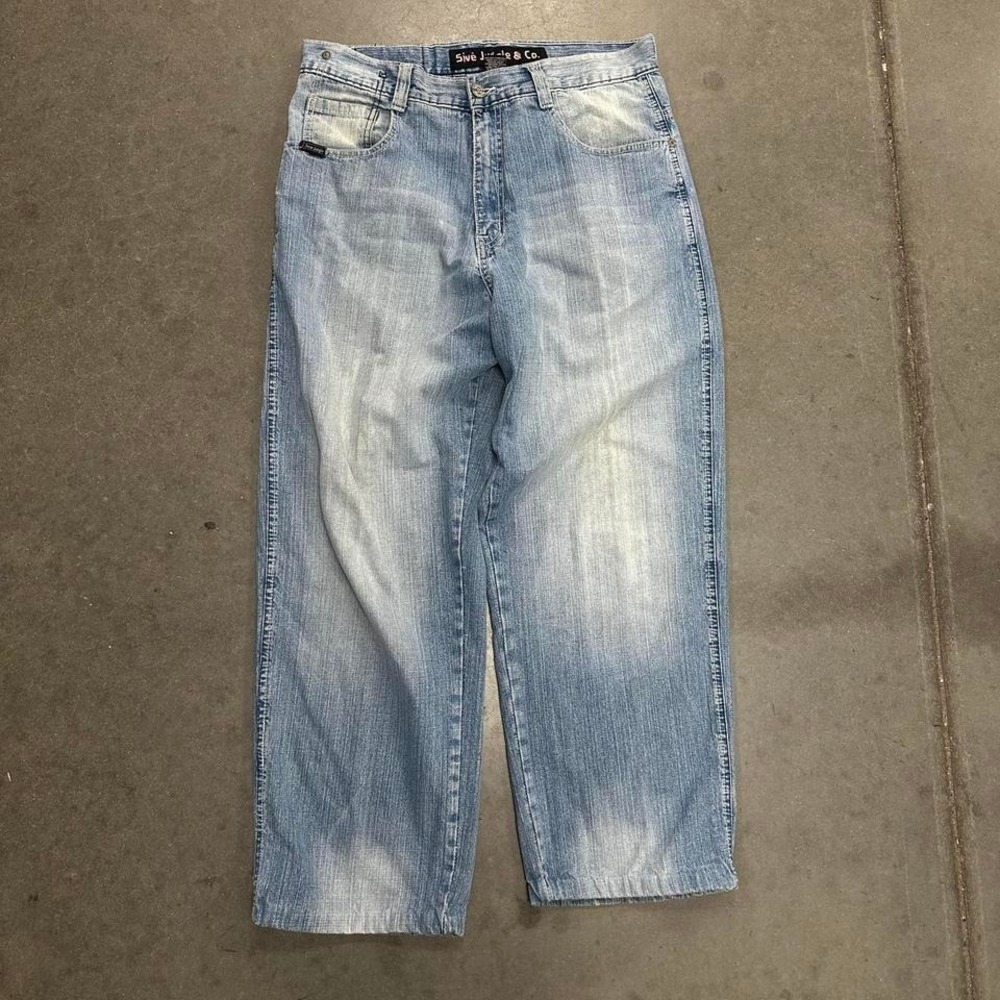 vintage 5ive jungle & co. Light wash faded baggy jeans Size [36x30]